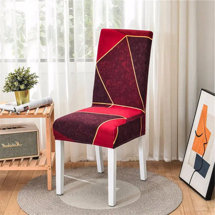 Geometric Elastic Dining Chair Cover Slipcover