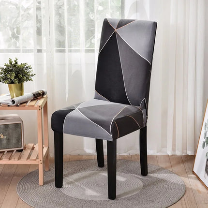 Geometric Elastic Dining Chair Cover Slipcover