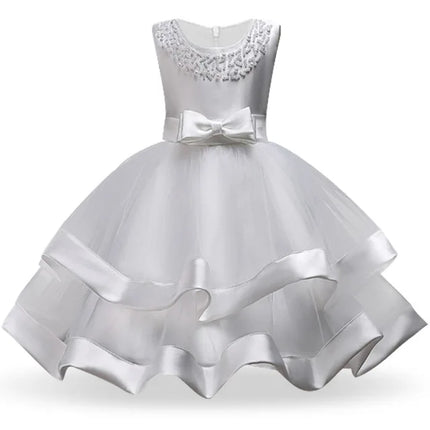 Baby Girl 2-12Y Elegant Pink Cake Wedding Evening Party Dress