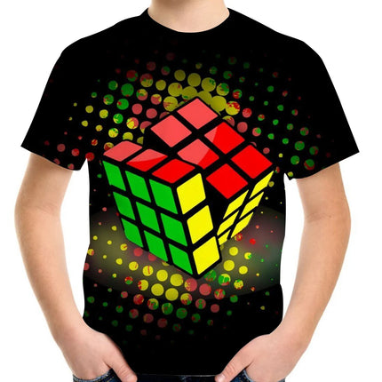 Boys 4-13Year Rubiks Cube 3D Summer Tees