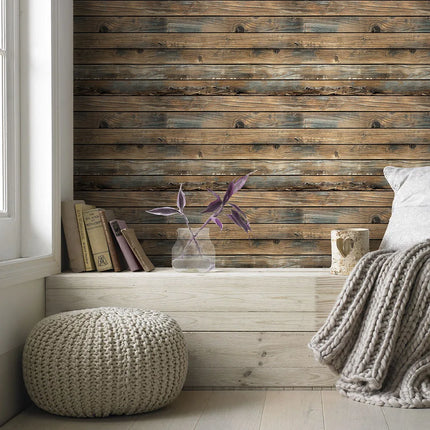 Retro Wood Grain Peel Stick 3D Wallpaper