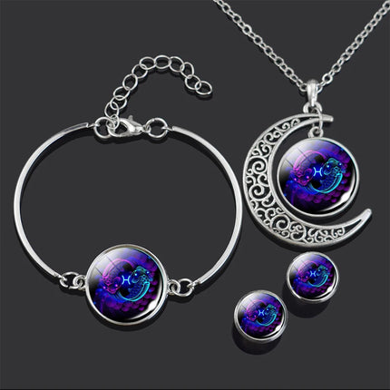 Women Constellation 12 Zodiac Signs Jewelry Set