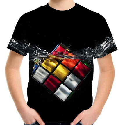 Boys 4-13Year Rubiks Cube 3D Summer Tees