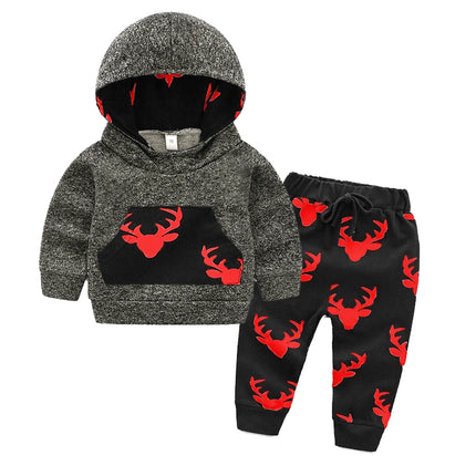 Boys Autumn Animal Casual Hooded Tracksuit