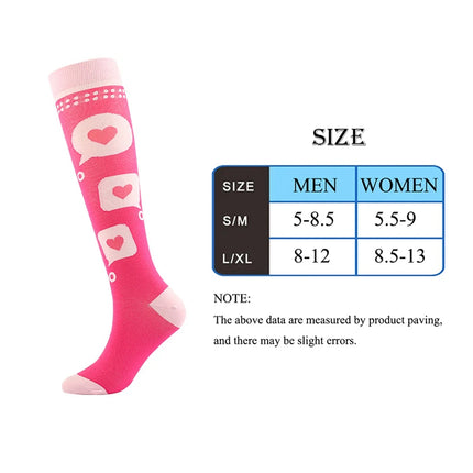 Women Striped Red White Blue Compression Socks