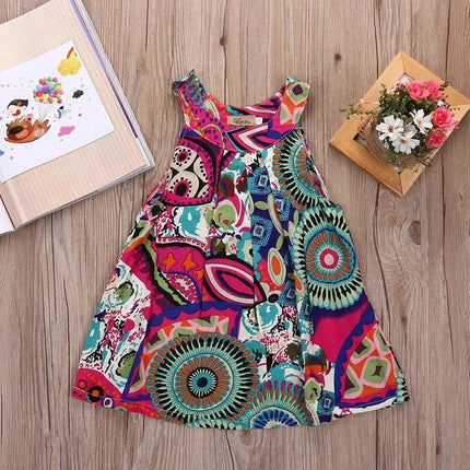Baby Girl 2-7T Bohemian Ruffled Beach Dress