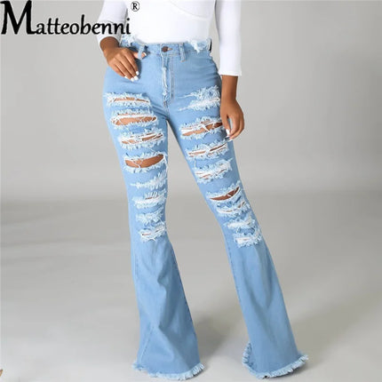 Women Western Fashion High Denim Jeans