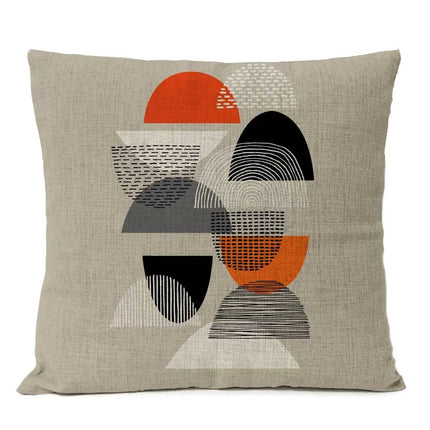 Rustic Geometric Floral Cushion Cover 50x50 Sofa Pillows