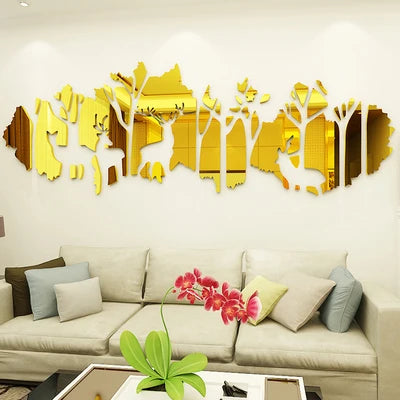 Home Forest Deer DIY Mirror Wall Stickers