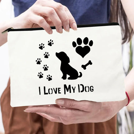 Women Peace Love Dogs Cosmetic Storage Bags