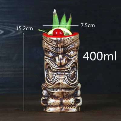 Ceramic 450mL Tiki Bar Beer Mug