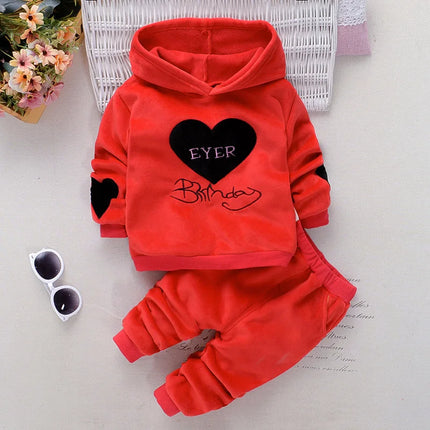 Baby Girls Winter Birthday Love Tracksuits Sets