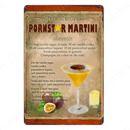 Pornstar Martini Moscow Mule Cocktail Vintage Signs