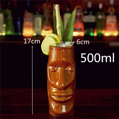 Ceramic 450mL Tiki Bar Beer Mug