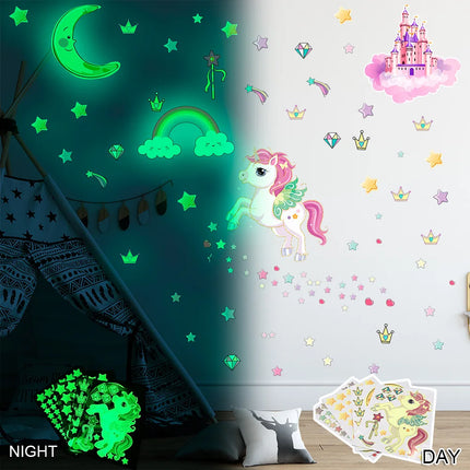 Kids 3D Luminous Unicorn Rainbow Wall Stickers