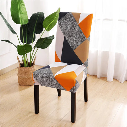 Geometric Elastic Dining Chair Cover Slipcover