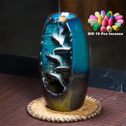 Waterfall Incense Burner Ceramic Set