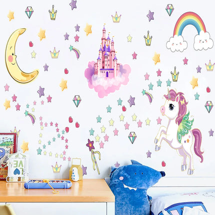 Kids 3D Luminous Unicorn Rainbow Wall Stickers