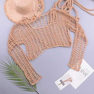 Women Crochet Boho Hollow Bikini Cover