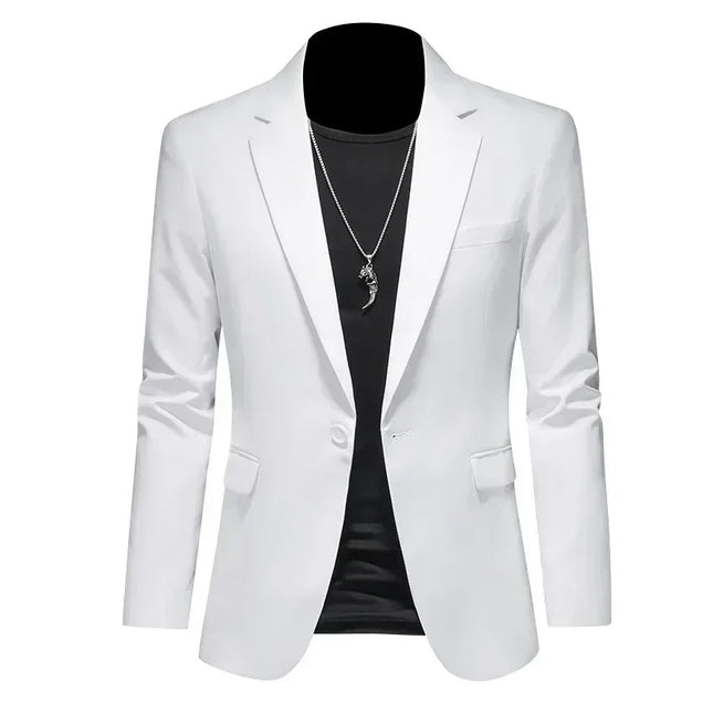 Men Fashion M-6XL Business Casual White Black Blazer