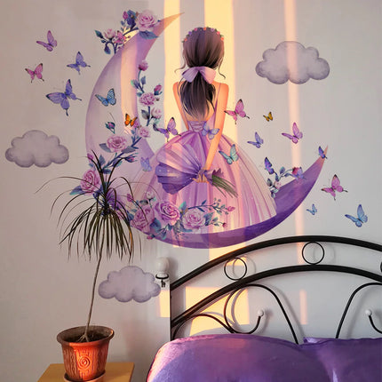 Moon Girl Vinyl 3D Child Wall Stickers