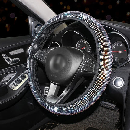 Pink Rhinestone Car Auto Leather Steering Wheel Cover