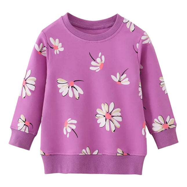 Baby Girl Long Casual Floral Daisy Sweater.