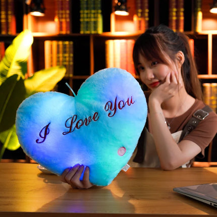 LED Multicolor Plush Heart Pillows Gift