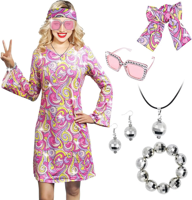 Women Bohemian 60s Costume Sets