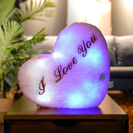 LED Multicolor Plush Heart Pillows Gift