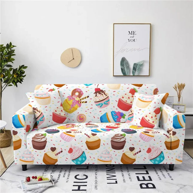 Funny Cupcake Wrinkle Resistant Sofa Slipcover