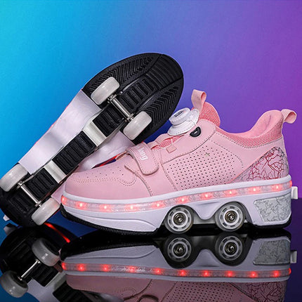 Girl USB Charging LED Rainbow Skate Shoes