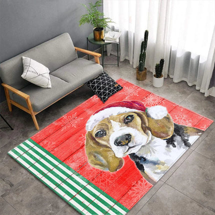 Funny Vintage Christmas Living Area Rugs