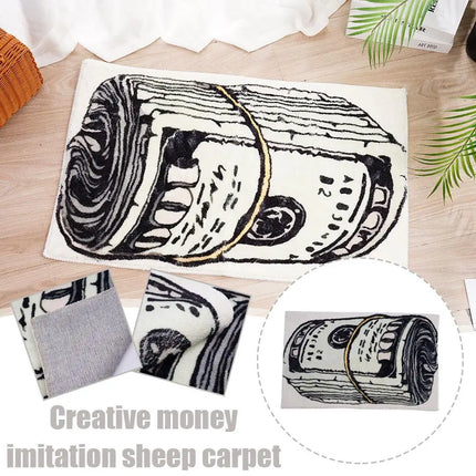 Money Shaped Irregular Unique Floor Mat