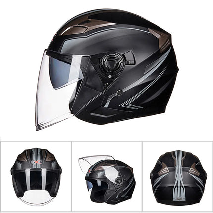 Motorcycle Half Face Double Lens Helmet