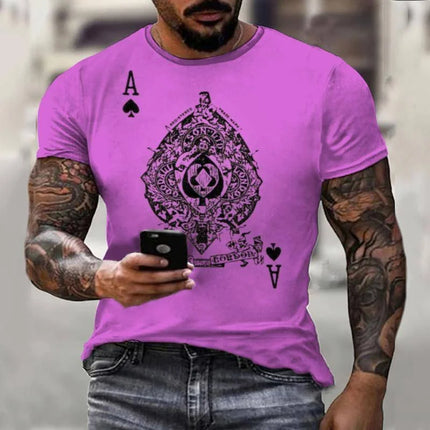 Men Retro Summer Casual Poker Shirts