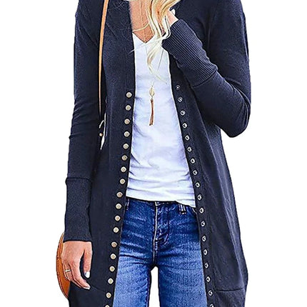 Women 2024 European Style Button Sweater Cardigan