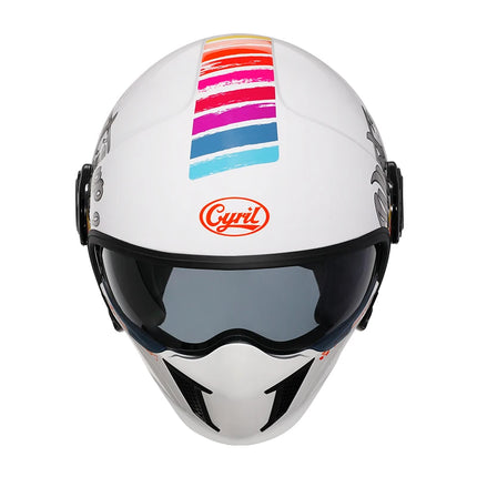 White Pink Combinable Open Face Motorcycle Helmet