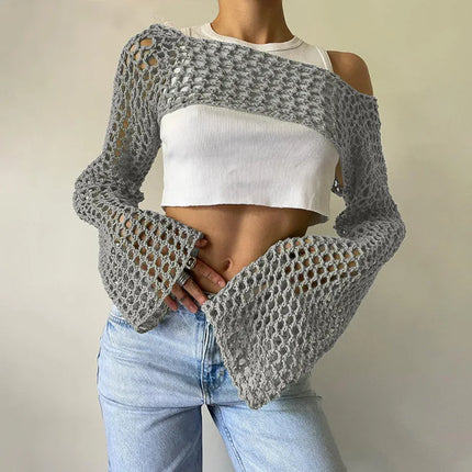 Women Vintage Summer Hollow Crop Top

