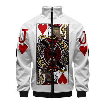 King Queen Couple Matching 3D Stand Collar Hoodies