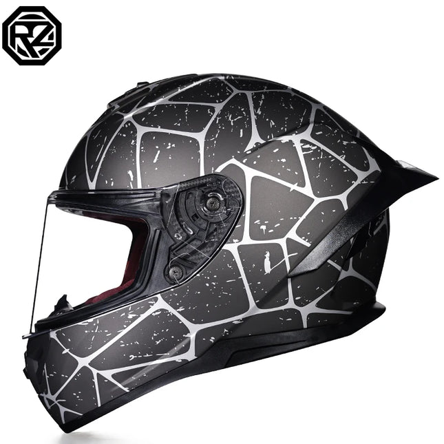 Orz Spiderwebs Full Face Tribal Motorcycle Helmet