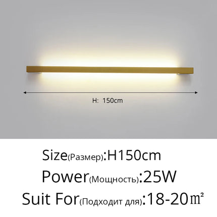 Minimalist Long LED Bar Lamp Bedside Bedroom Indoor Wall Sconce