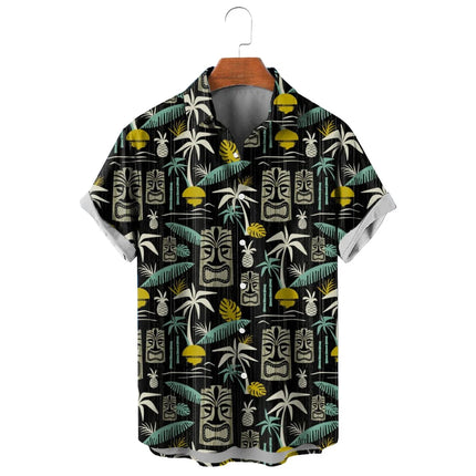 Men Hawaiian Tiki Ghost 3D Beach Shirts