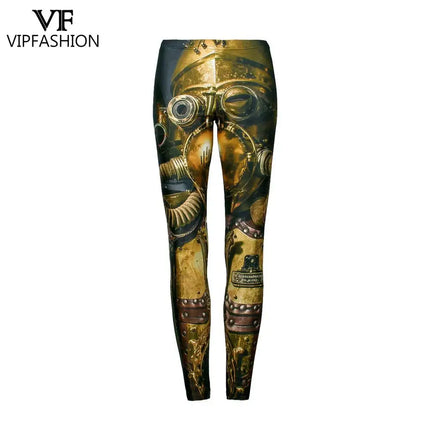 Women Steampunk 3D Fitness Leggings - Mad Fly Essentials