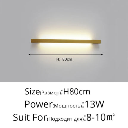 Minimalist Long LED Bar Lamp Bedside Bedroom Indoor Wall Sconce