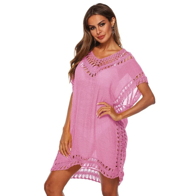 Women 2024 Beach Cover Up Solid Swimsuit