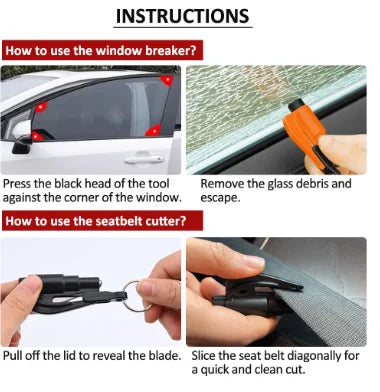 Car Key Ring Seat Belt Cutter Escape Tools