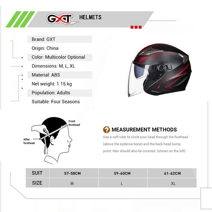 Motorcycle Half Face Double Lens Helmet