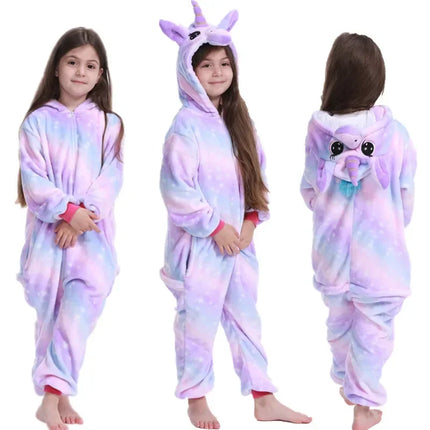 Baby Girl Winter Unicorn Pajama Costume Set