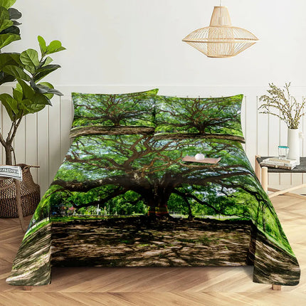 Home Scenic Forest 3D Microfiber Queen King Bedroom Set